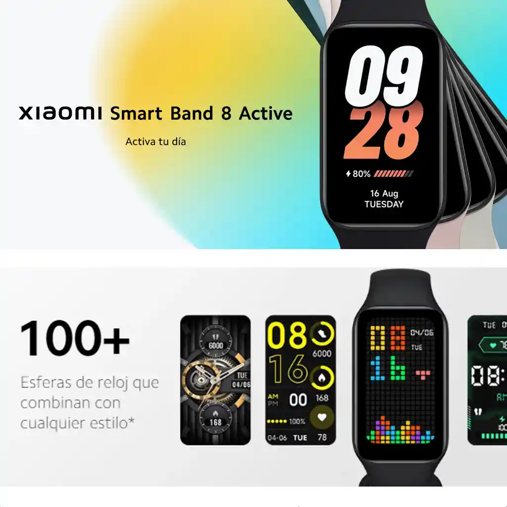 Xiaomi Smart Band 8 Active, Pnk + Audífonos Buds 6 Play, Wht