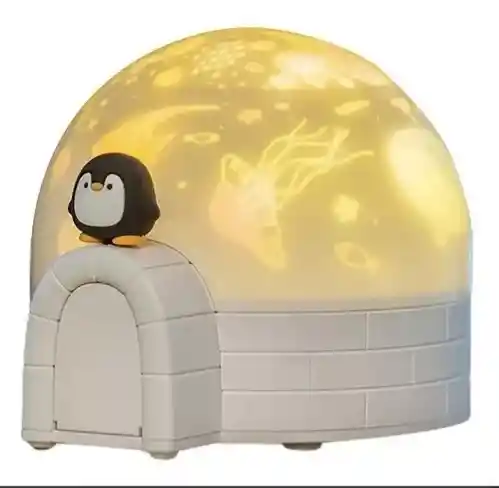 Lámpara De Proyección Decorativa Mesa De Noche Pingüino