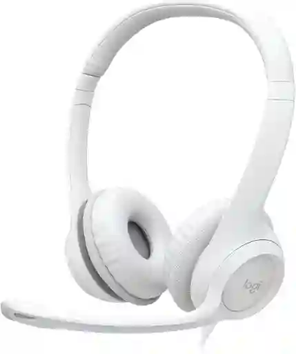 Diadema Con Microfono Logitech Usb H390 Blanco 981-001285