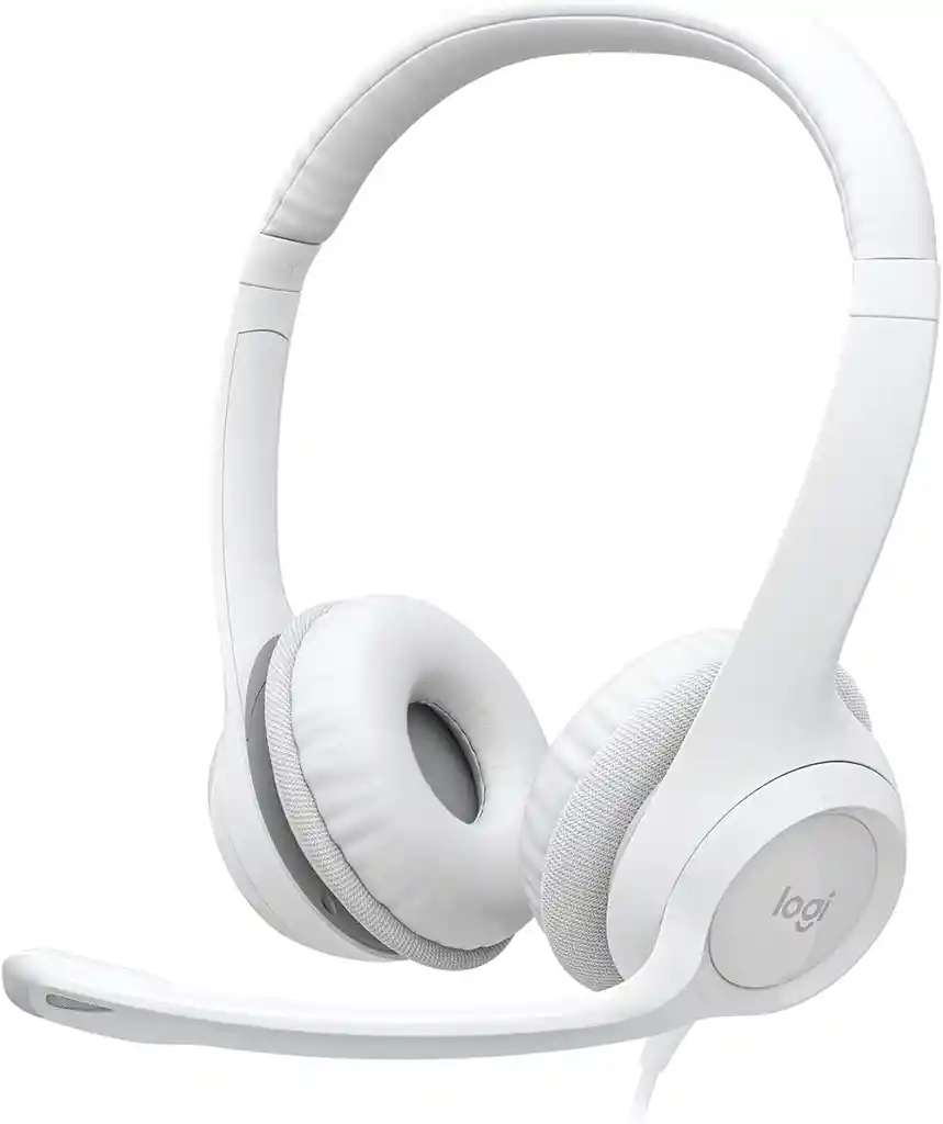 Diadema Con Microfono Logitech Usb H390 Blanco 981-001285