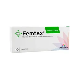 Femtax Tabletas 5mg /325 Mg Caja X 10 Unds