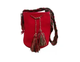 Mochila Wayuu Grande Unicolor Originales Artesanía Guajira