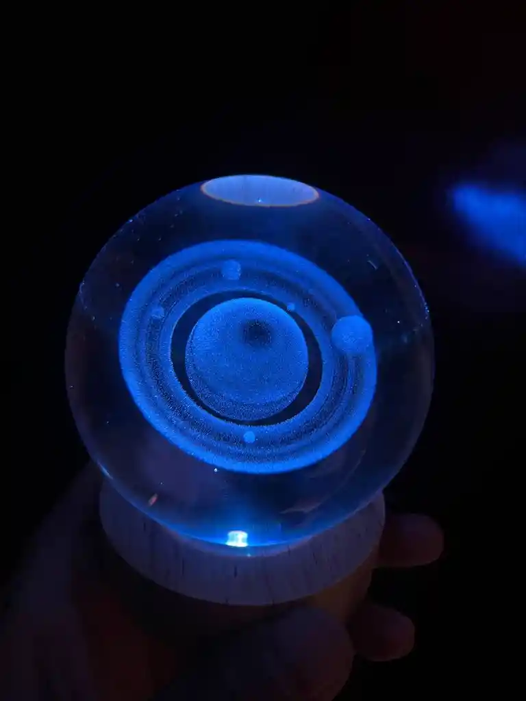 Lampara 3d Esfera Cristal Estilo ⚡