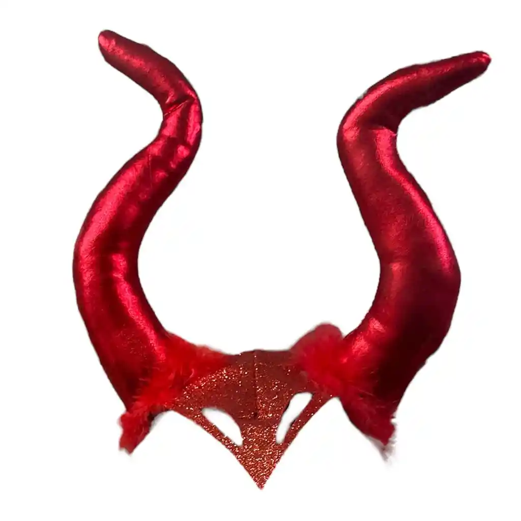 Diadema Balaca Cuernos Malefica Rojos 20cm Disfraz Hallowen