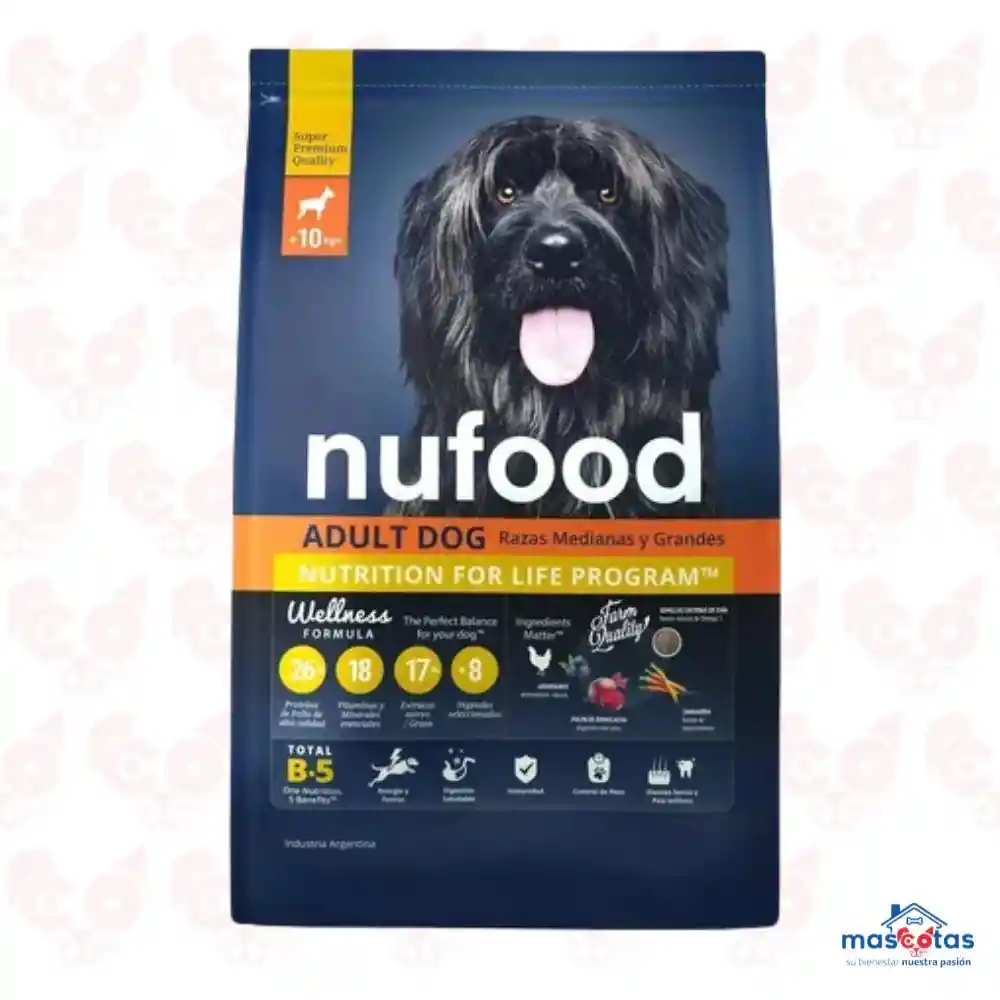 Nufood Aliemto Para Perro Adulto Raza Mediana Y Grande X 3 Kg