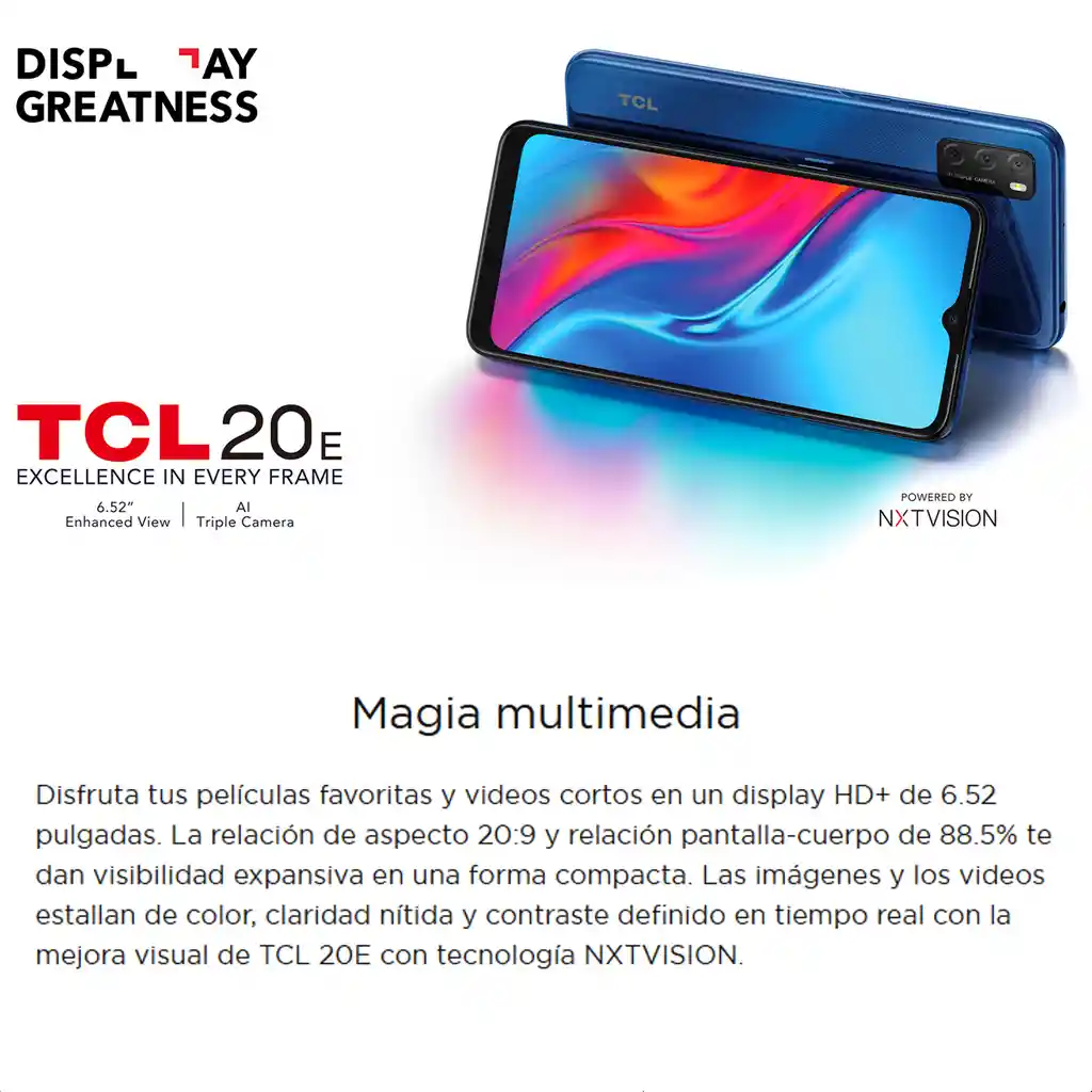 Celular Tcl 20e 128gb /4gb Blue + Audífonos Genius Hs-m905bt