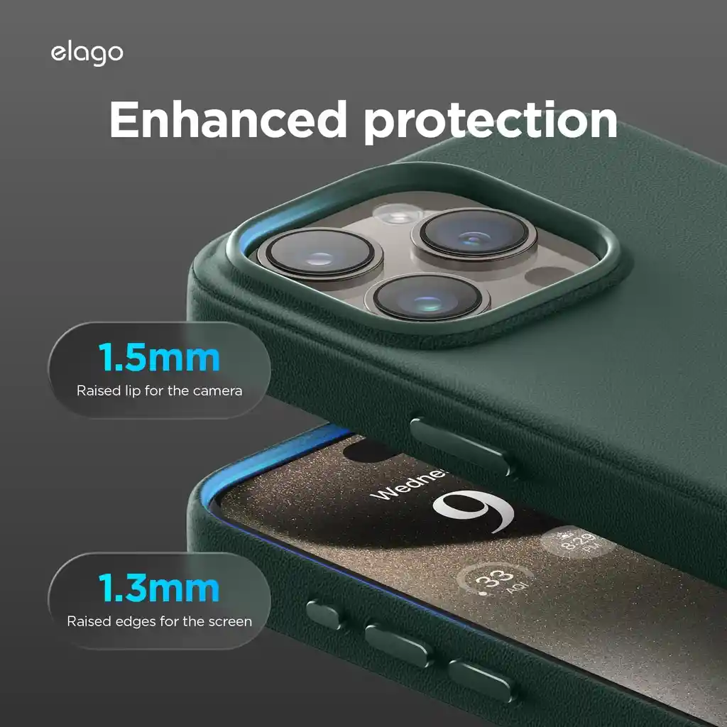 Estuche Para Iphone 15 Pro Magsafe Leather Elago En Verde