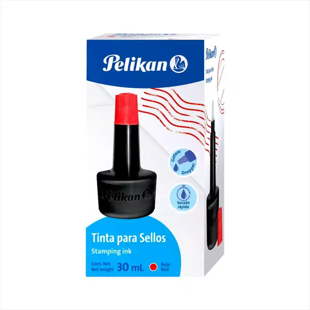 Tinta Para Sellos Pelikan Color Rojo 30 Ml