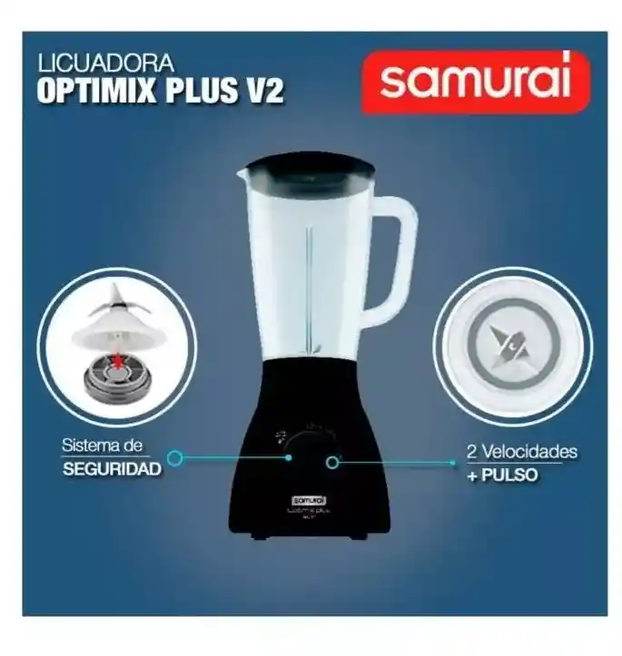 Licuadora Samurai Optimix Plus De 500 Watts Blanca En Pasta