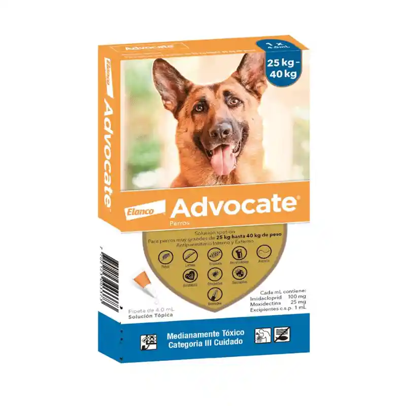 Advocate Perro 25 A 40kg X1 Pipeta