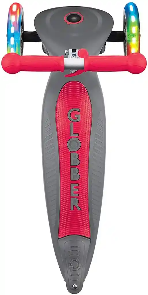 Patineta Plegable Con Luces Globber Primo Rojo Para Niños