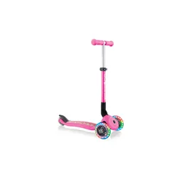 Patineta Plegable Con Luces Globber Junior Rosado Para Niños