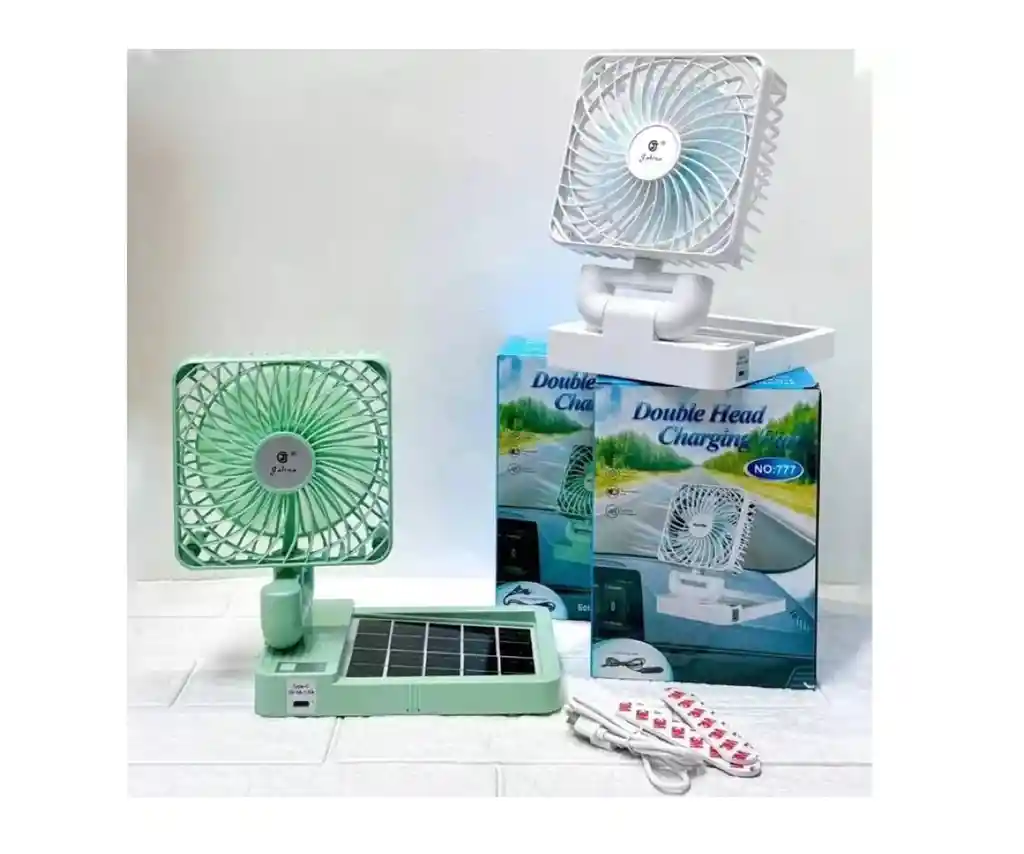 Ventilador De Mano Portable Recargable Con Panel Solar Md777