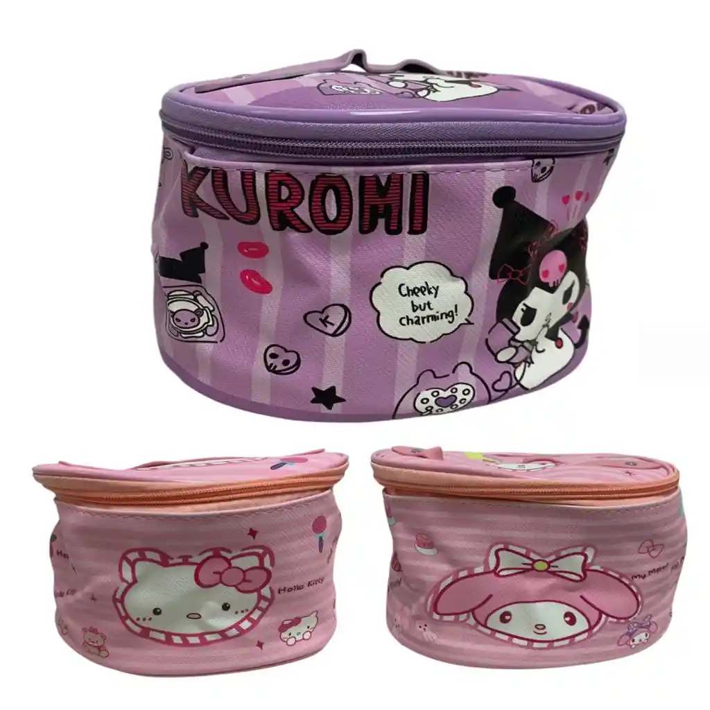 Neceser Bolso Cosmetiquera Sanrio Kitty, Melody Y Kuromi