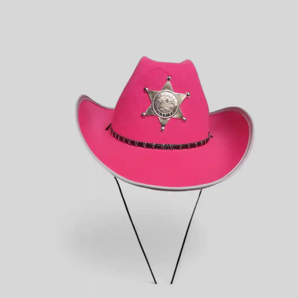 Sombrero Sheriff Policia Fucsia Adulto Halloween