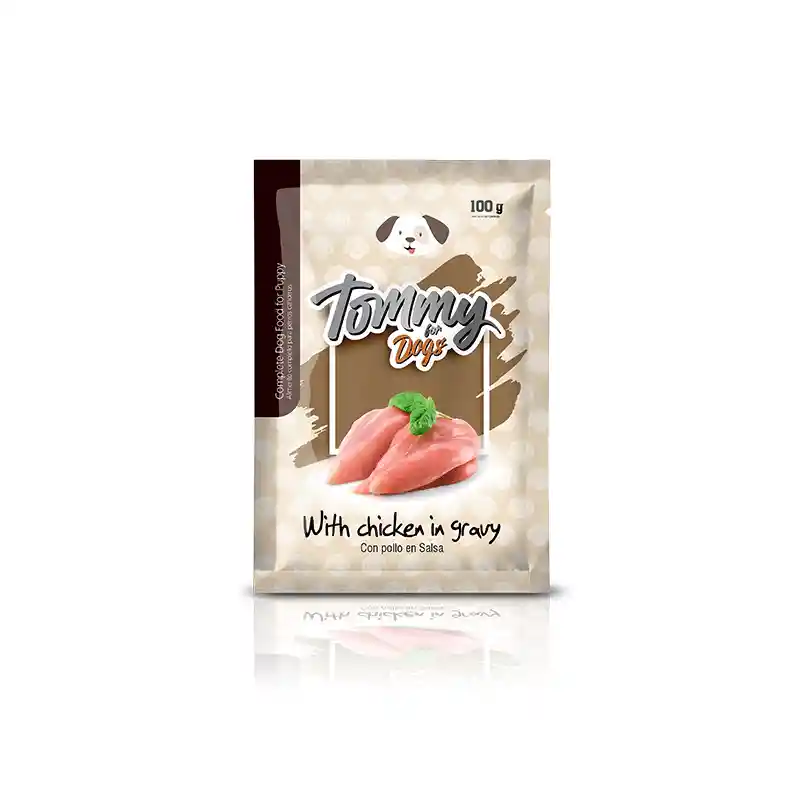 Pouch Tommy Cachorro Pollo En Salsa 100gr