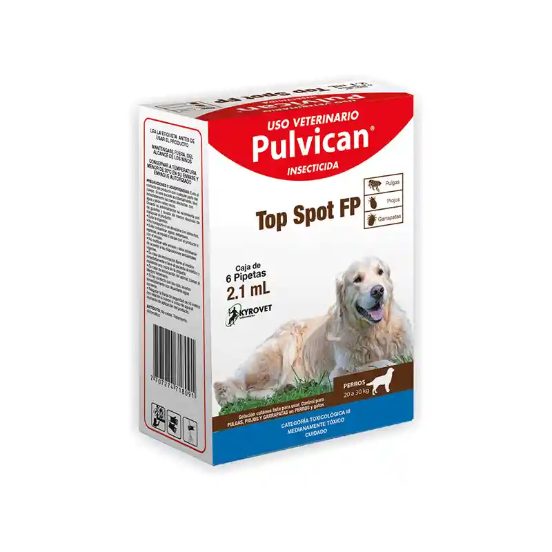 Pulvican Top Spot Perro 20 A 30 Kg