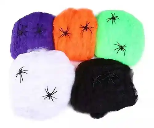 Telaraña Sintetica Color Negro Halloween
