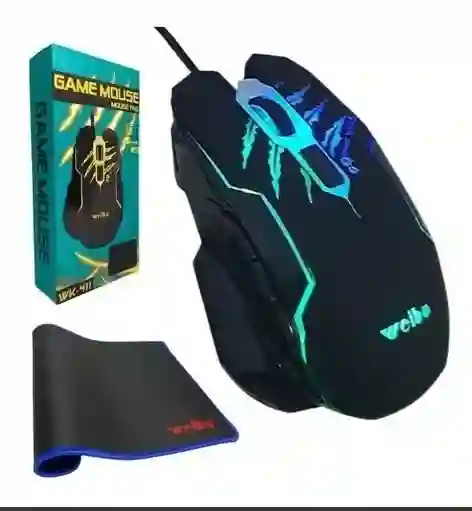 Mouse Gamer Con Cable Usb 6 Botones Y Luces Led + Mouse Pad