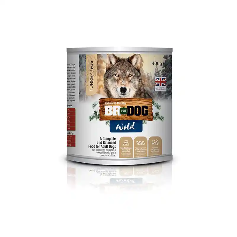 Lata Br Wild Perro Pavo 400 Gr