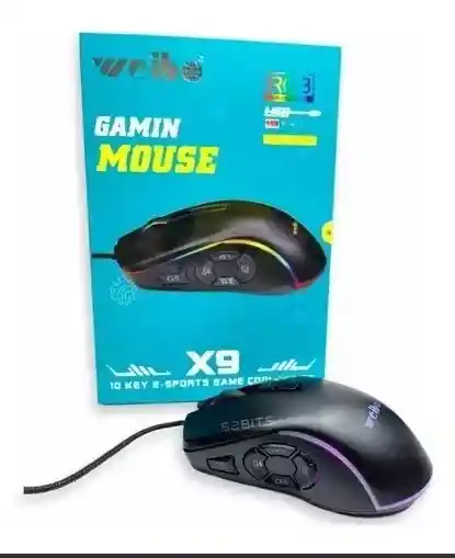 Mouse Gamer Rgb 10 Botones Weibo X9 7200dpi