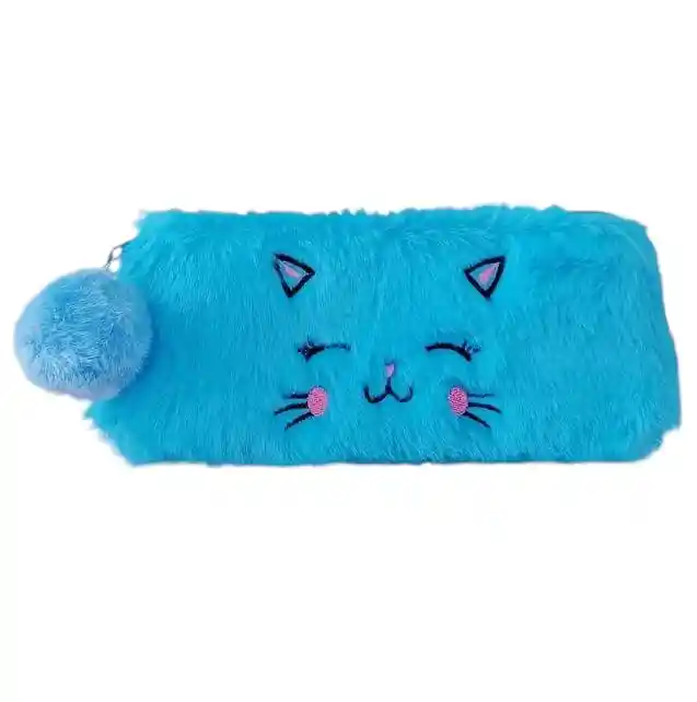 1x Cosmetiquera Orejitas Gato Gatito Peluche Estuche Maquillaje