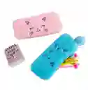 1x Cosmetiquera Orejitas Gato Gatito Peluche Estuche Maquillaje