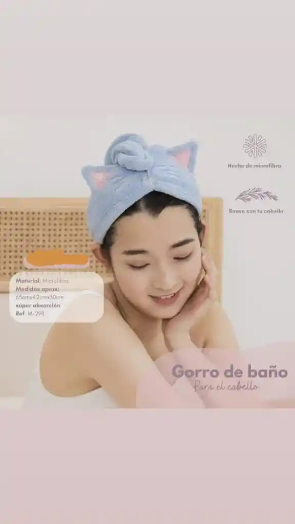 Gorro De Baño Toalla Secado Rápido Del Cabello