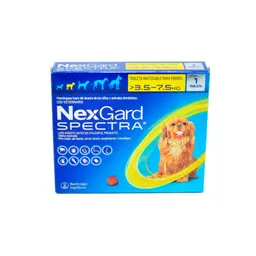 Nexgard Spectra S 3.5 A 7.5 Kg (amarillo)