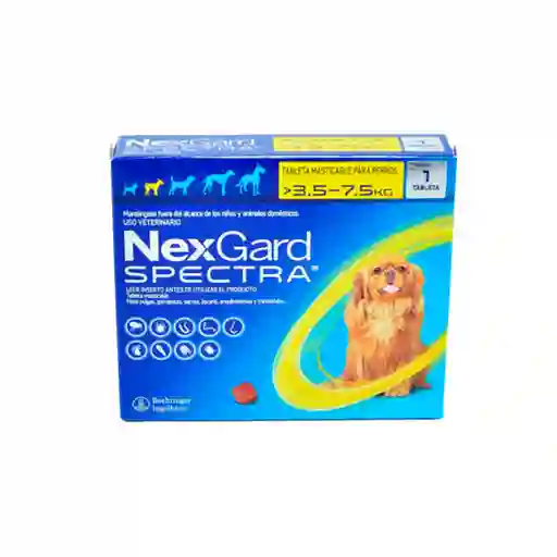 Nexgard Spectra S 3.5 A 7.5 Kg (amarillo)