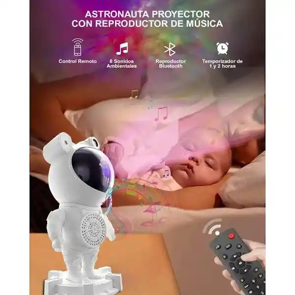 Astronauta Proyector De Nebulosa + Parlante Bluetooth