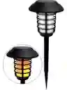 Lampara Led Antorcha Tipo Farol Con Panel Solar Y Estaca Rgb 11 Colores