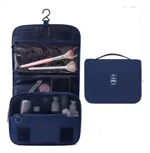 Organizador De Cosméticos Para Viajes Neceser Hombre Y Mujer Color Azul Oscuro Diseño De La Tela Impermeable