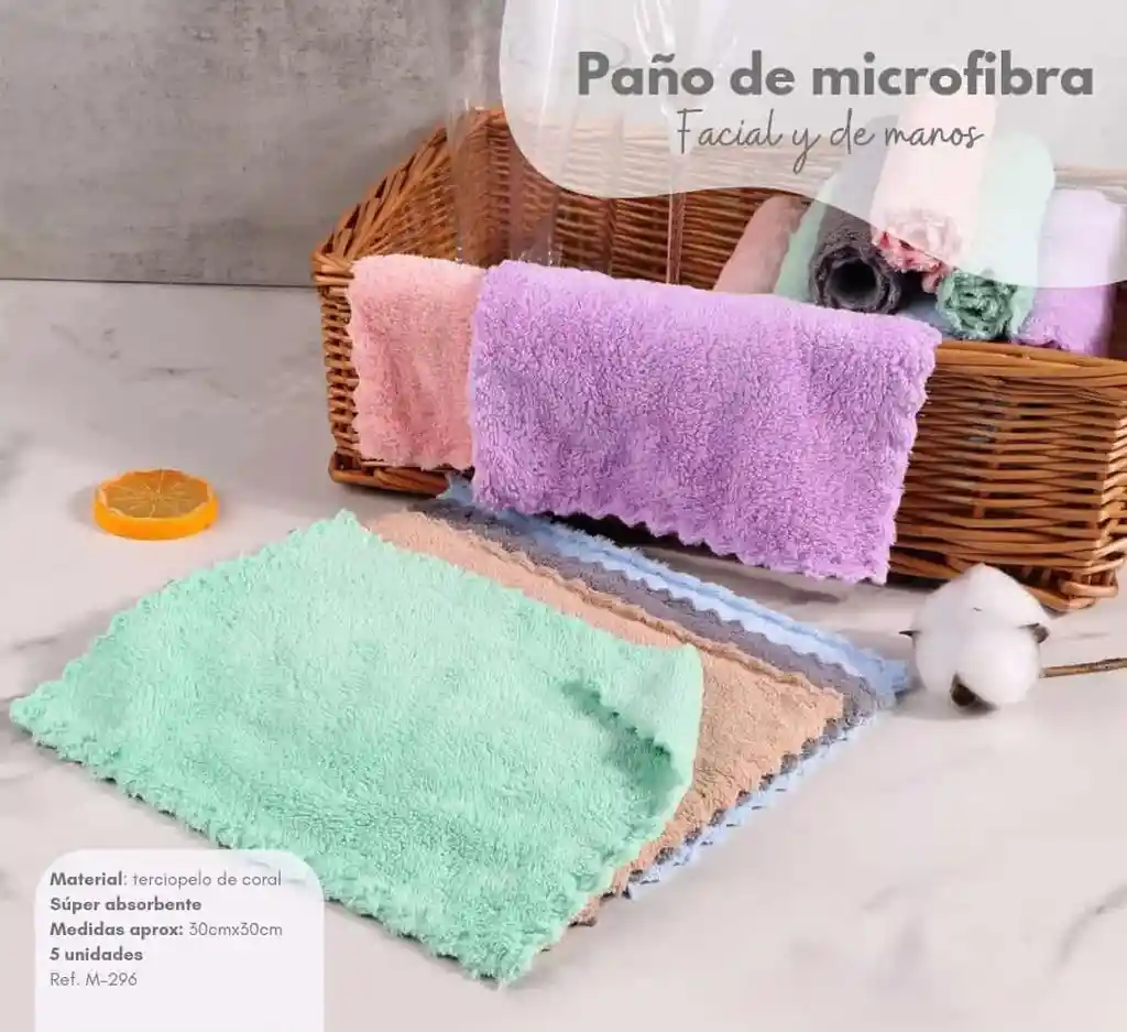 Toallitas De Microfibra Facial Por 5