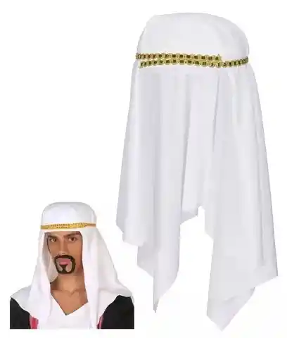 Gorro Arabe Disfraz Hallowen Color Blanco