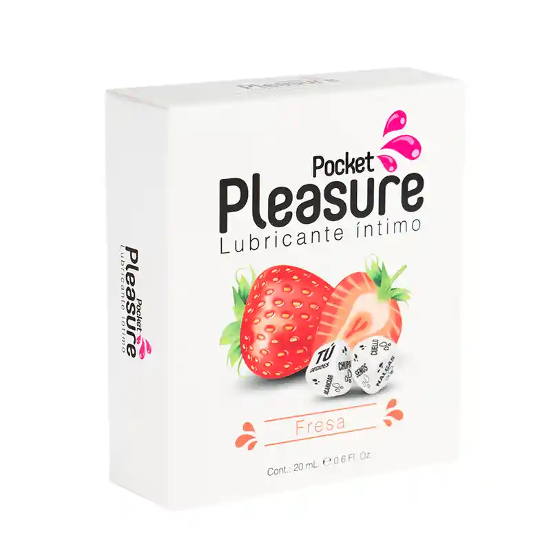 Lubricante Fresa X 20 Ml Y Dados Pocket Pleasure