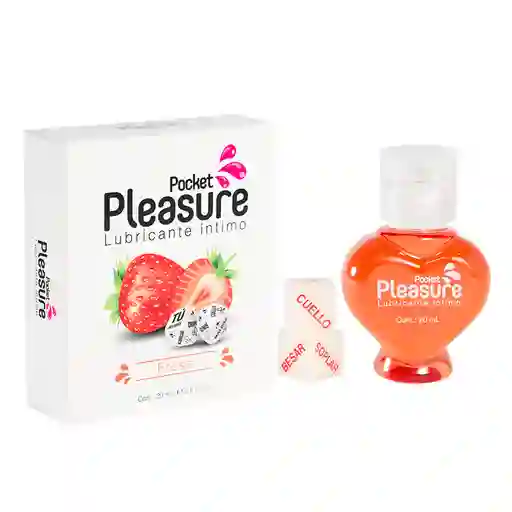 Lubricante Fresa X 20 Ml Y Dados Pocket Pleasure