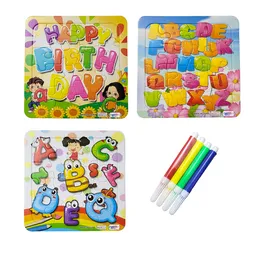 Set X 3 Rompecabezas Armar Colorear Pintar Para Niños