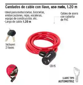 Candado De Cable De Acero Trenzado Revestido Para Bicicletas, Motos Y Portones