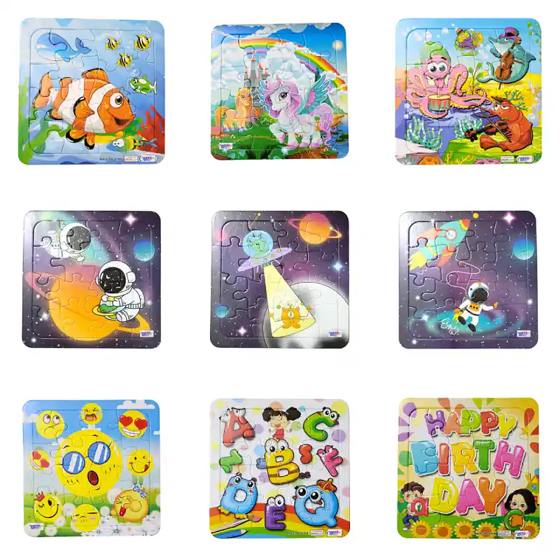 Kit X 9 Rompecabezas Armar Colorear Pintar Para Niños