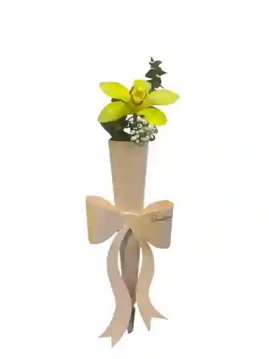 Solitario De Orquídea Cymbidium En Caja Corbatin