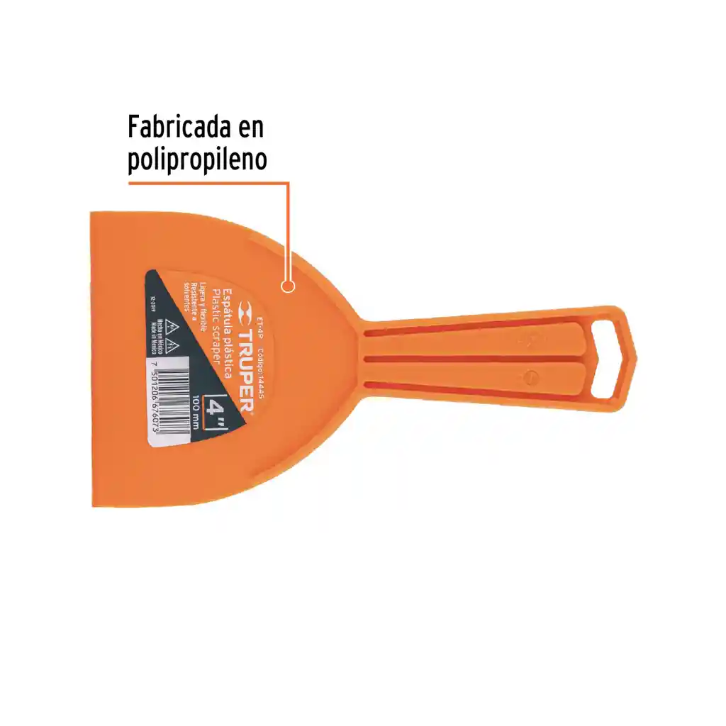 Espátula Plástica De 4", Truper