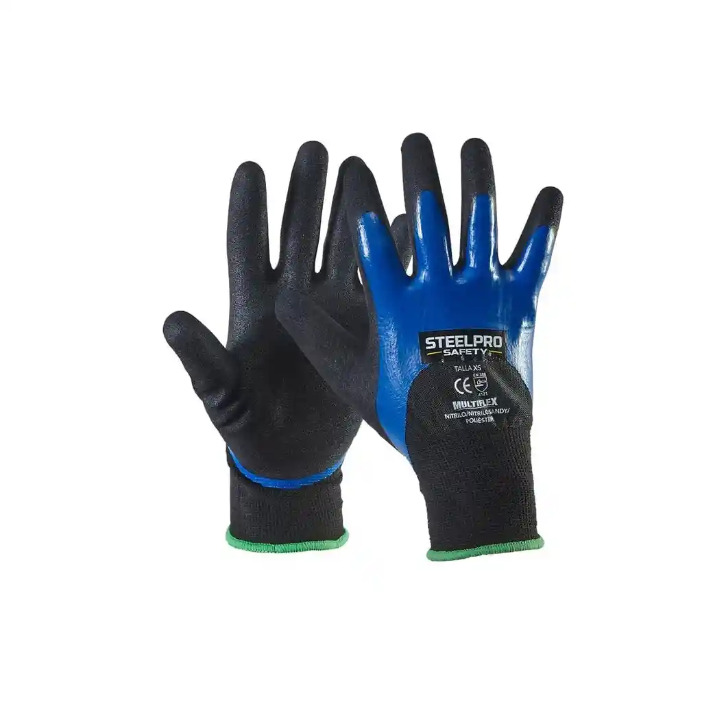 Guante Nitrilo Talla 9 L Steelpro Azul/negro