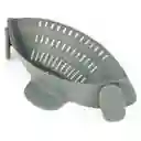 Colador Silicona Lavar Alimentos Cocina Ollas Universal Clip Gris