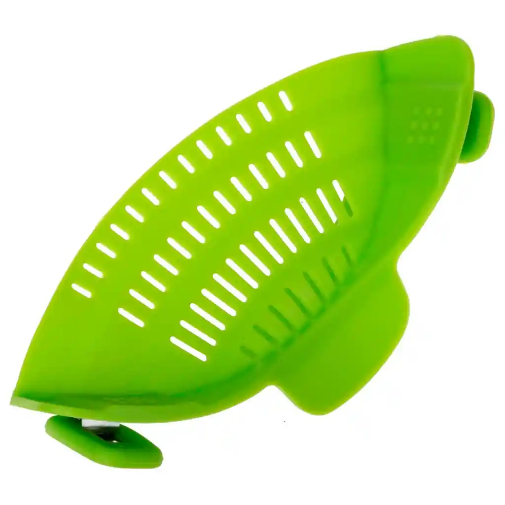 Colador Silicona Lavar Alimentos Cocina Ollas Universal Clip Verde