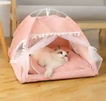 Cama Para Mascota Tipo Camping Rosa