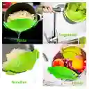 Colador Silicona Lavar Alimentos Cocina Ollas Universal Clip Verde