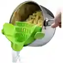 Colador Silicona Lavar Alimentos Cocina Ollas Universal Clip Verde