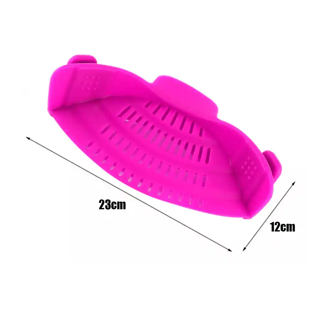 Colador Silicona Lavar Alimentos Cocina Ollas Universal Clip Morado