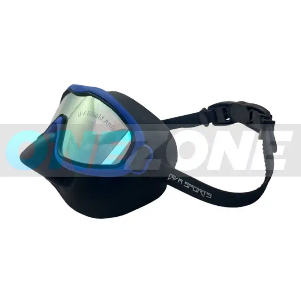 Gafas De Natación/ Tipo Careta Uv Shield Antifog-101894/ Negro - Azul Rey